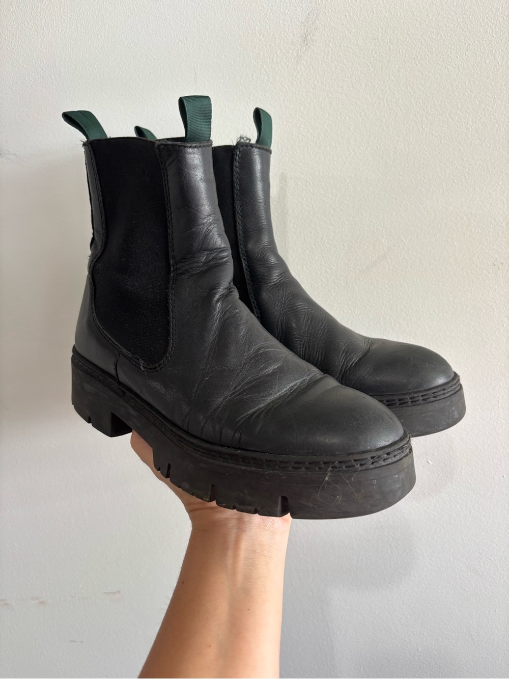 Bimba Y Lola Black Leather Chelsea Boots 37